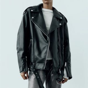 ZARA Oversized Faux Leather Jacket
